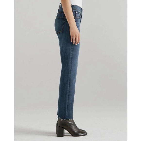 Edwin Bree Slim Straight Leg Raw Hem Jeans in Deja Blue Wash Size 26 - Picture 4 of 10